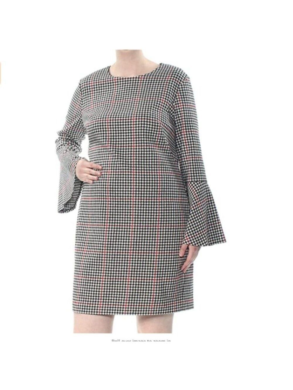 Ralph Lauren Women’s Houndstooth Bell Sleeve Shift Dress Size 8P